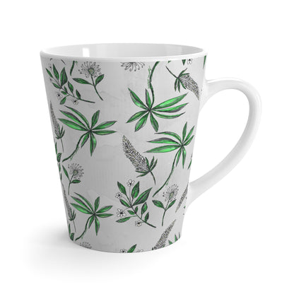 Grey Marbled Latte Mug, Singapore Botanic Print Coffee Lover Cup, Chai Mug, Malik and Wolf Hand Drawn Mug, Singapore Botanic's Home