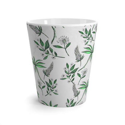Grey Marbled Latte Mug, Singapore Botanic Print Coffee Lover Cup, Chai Mug, Malik and Wolf Hand Drawn Mug, Singapore Botanic's Home
