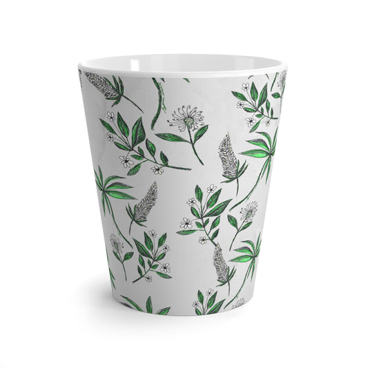 Grey Marbled Latte Mug, Singapore Botanic Print Coffee Lover Cup, Chai Mug, Malik and Wolf Hand Drawn Mug, Singapore Botanic's Home