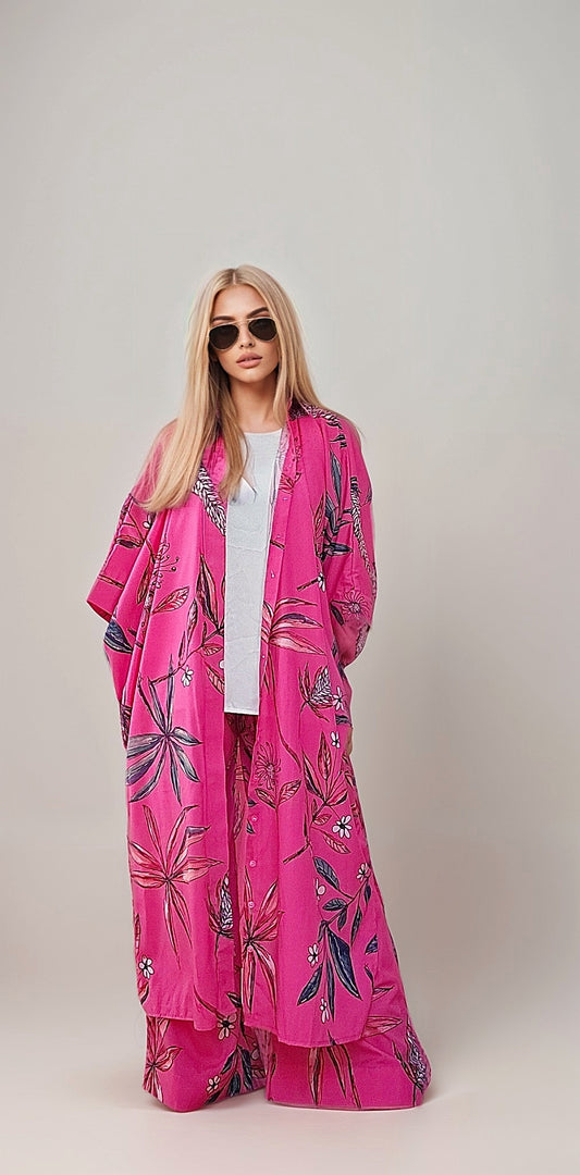 Fuchsia Botanica kaftan shirt set⁸