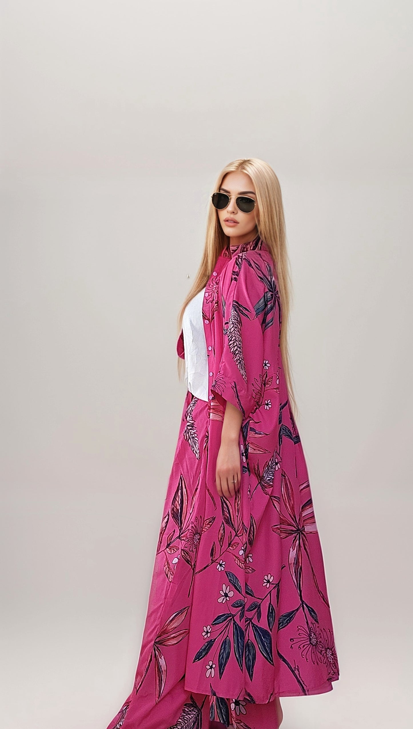 Fuchsia Botanica kaftan shirt set⁸