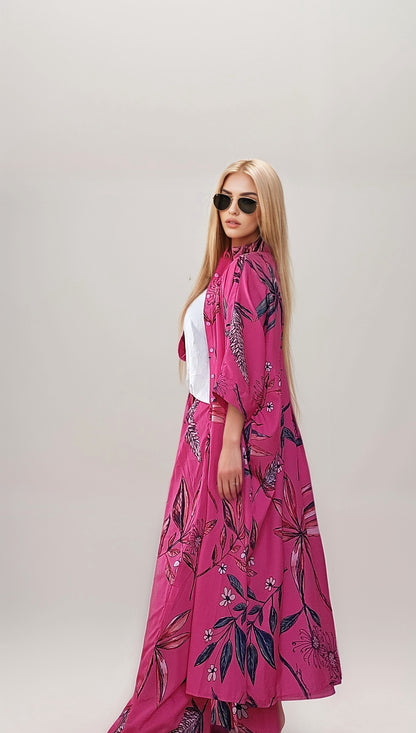 Fuchsia Botanica kaftan shirt set⁸