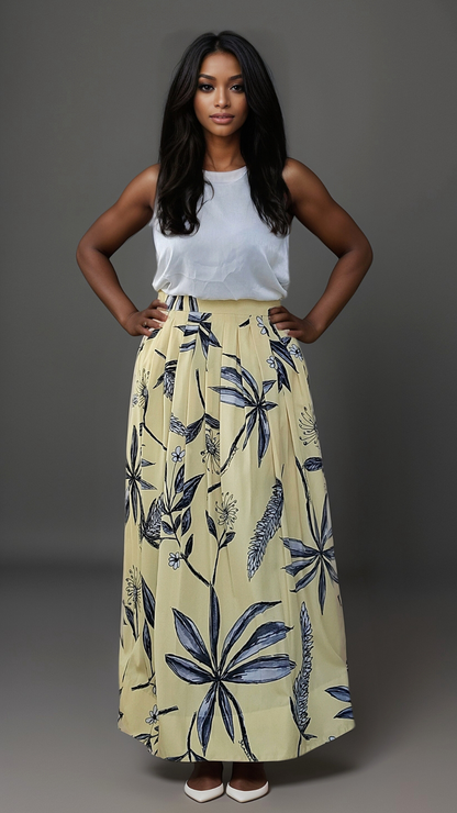 The Botanica Maxi Skirt - Singapore in Bloom