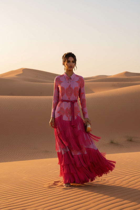 Celine Fringe Maxi Dress