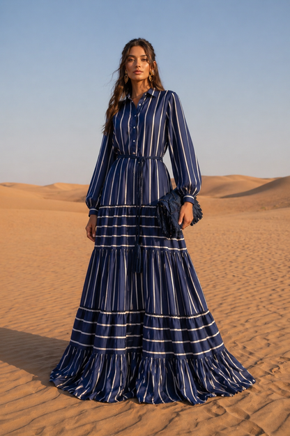 The Riviera Stripe Maxi Dress